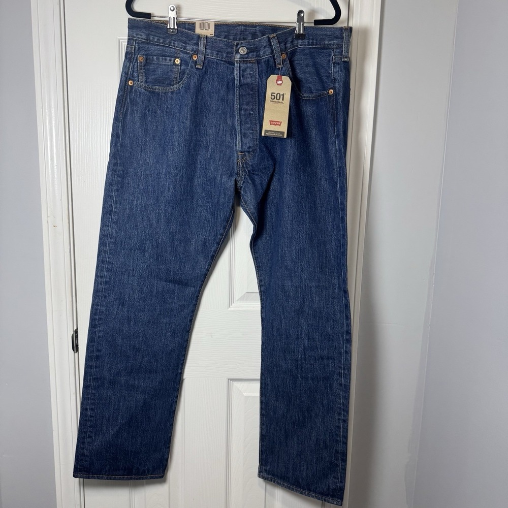 Levis 501 Original Fit Jeans Straight Leg 100% Cotton Blue 38x30 NWT